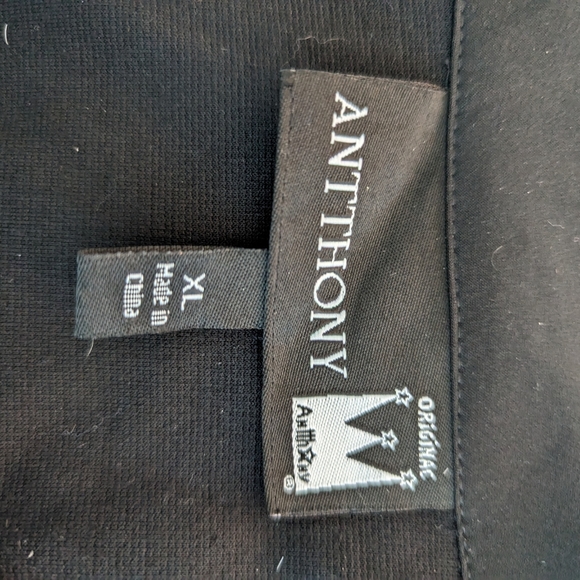 Mens Antthony Black Jacket with Gold Zipper NWOT XL - Picture 5 of 6